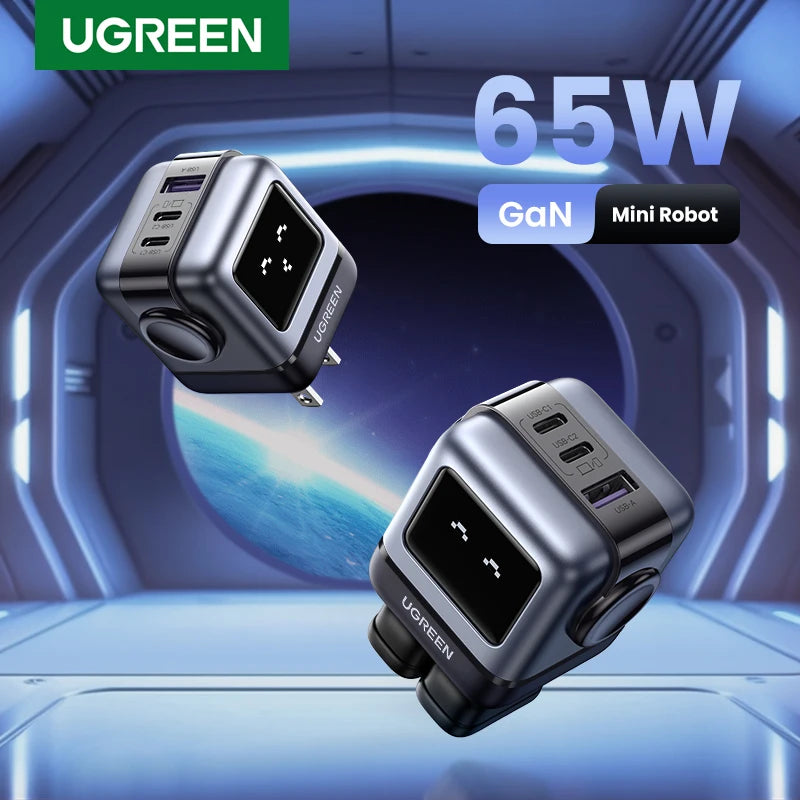 US Plug UGREEN 65W 30W GaN Charger Robot Design PD3.0 Fast C
