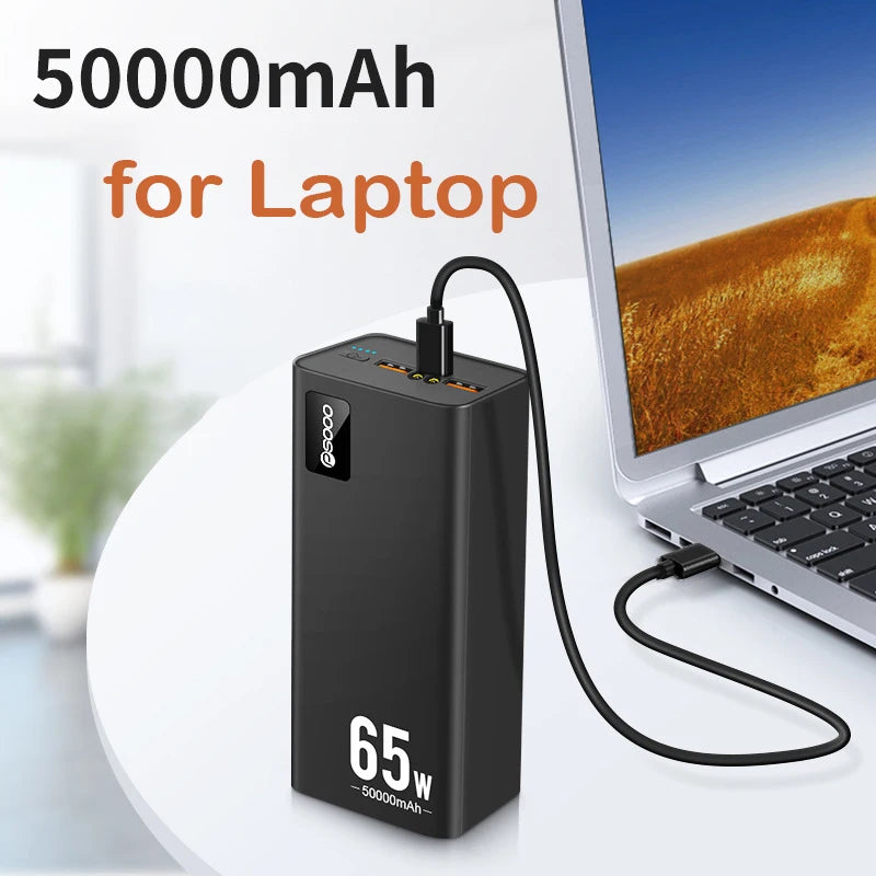 50000mAh Power Bank 65W Fast Charging Powerbank Type C PD Ex