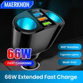 66W 4 Ports Car Charger Fast Charging USB Type C Car Phone C