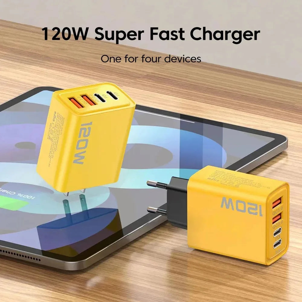 Total 120W Fast Charger USB Type C Cable Fast Charging Phone