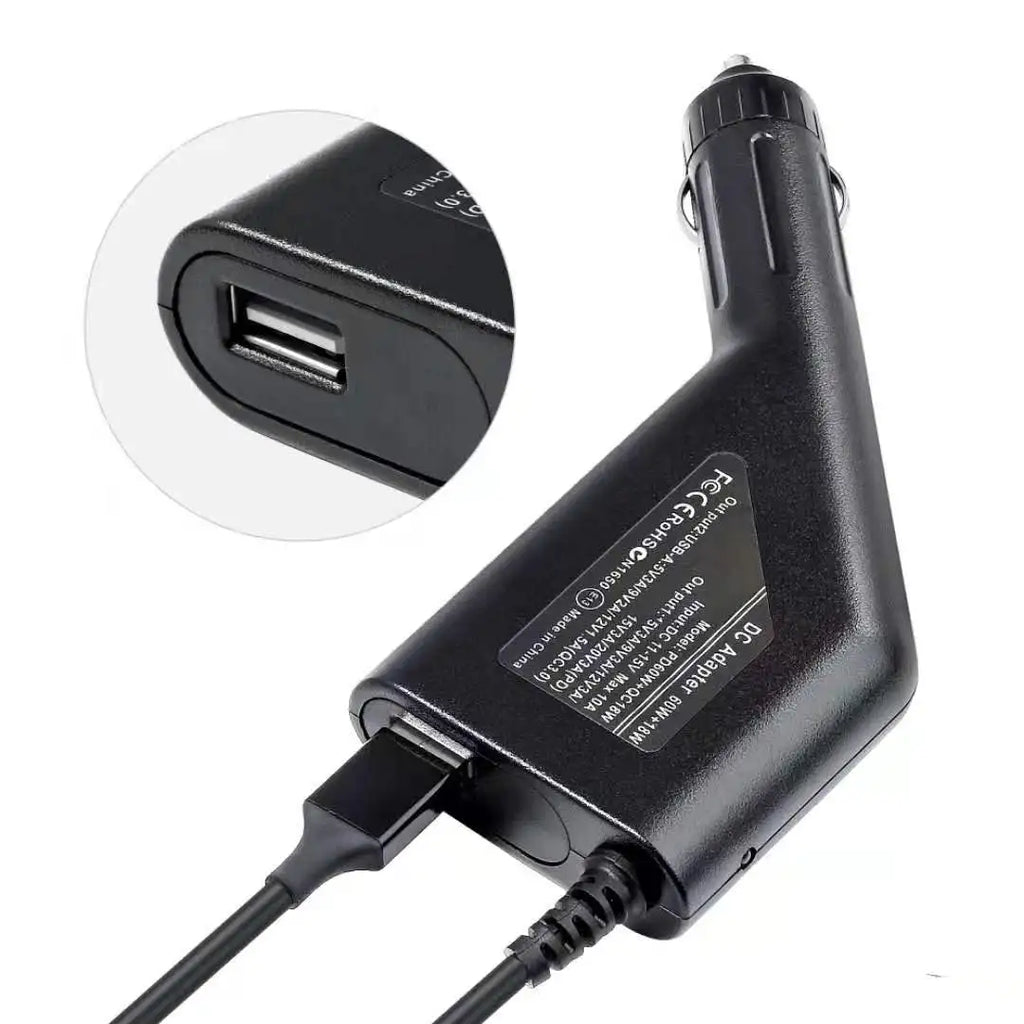 65W USB Type C Universal Laptop Car Charger Dc Power Supply 