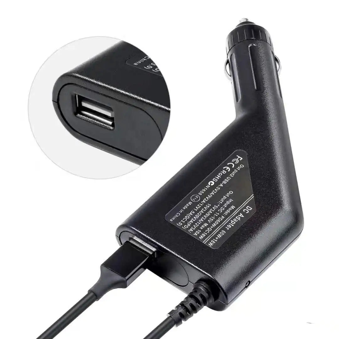 65W USB Type C Universal Laptop Car Charger Dc Power Supply 