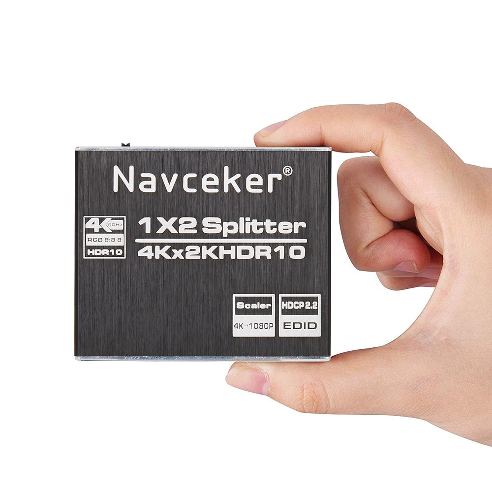 1x2 4K 60Hz HDMI-compatible Splitter 1 in 2 Out Video Distri