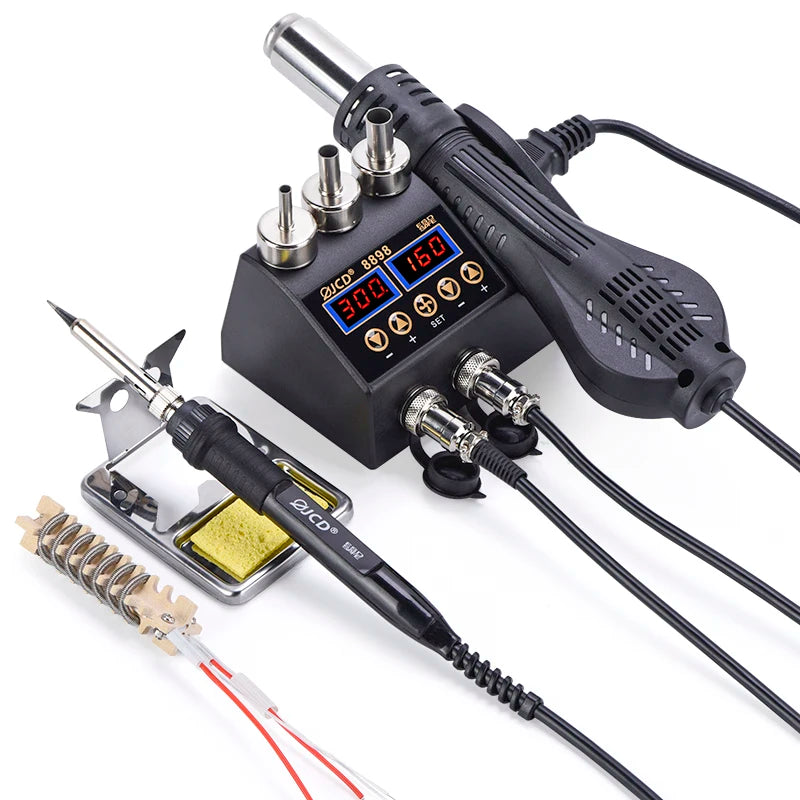 JCD 750W 2 in 1 Soldering Station LCD Digital display Welding Rework Station for cell-phone BGA SMD IC Repair Solder tools 8898
