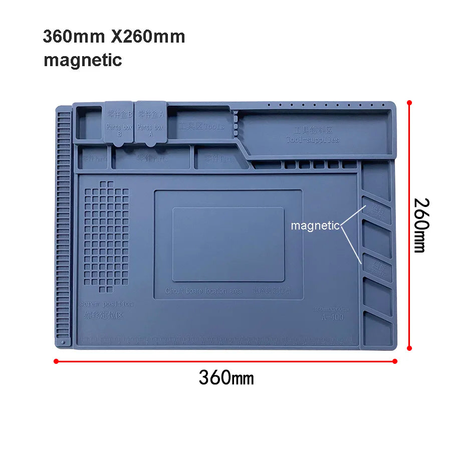 Silicone Soldering Mat Pad Desk Platform for Welding Station Iron Phone PC Repair Magnetic Heat Insulation No Lead S-160