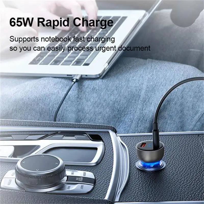 Baseus 65W Car Charger Quick Charge 4.0 3.0 USB Car Charger 