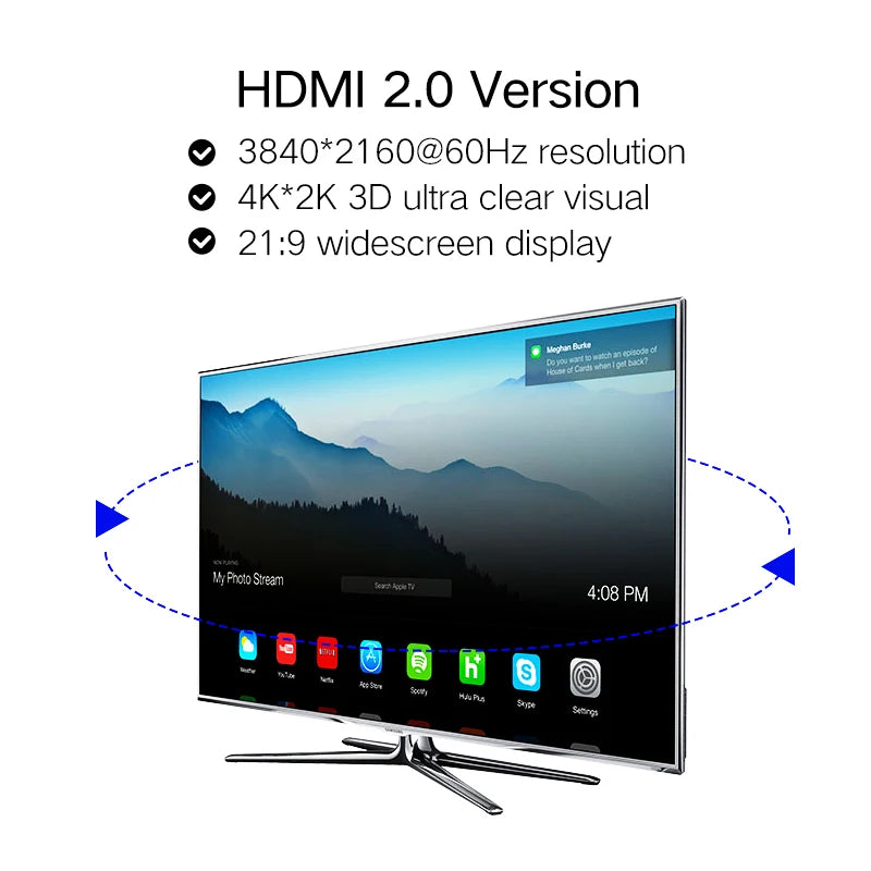Shuliancable HDMI Cable 4K 60Hz 2.0 Cable HDR 1m-5m All Supp