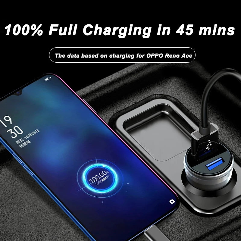 65W SUPERVOOC 2.0 Car Charger Fast Car Charging 6.5A Type-C 