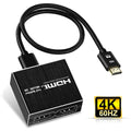 1x2 4K 60Hz HDMI-compatible Splitter 1 in 2 Out Video Distributor Amplifier Dual Display for Box PC Monitor Projector Laptop