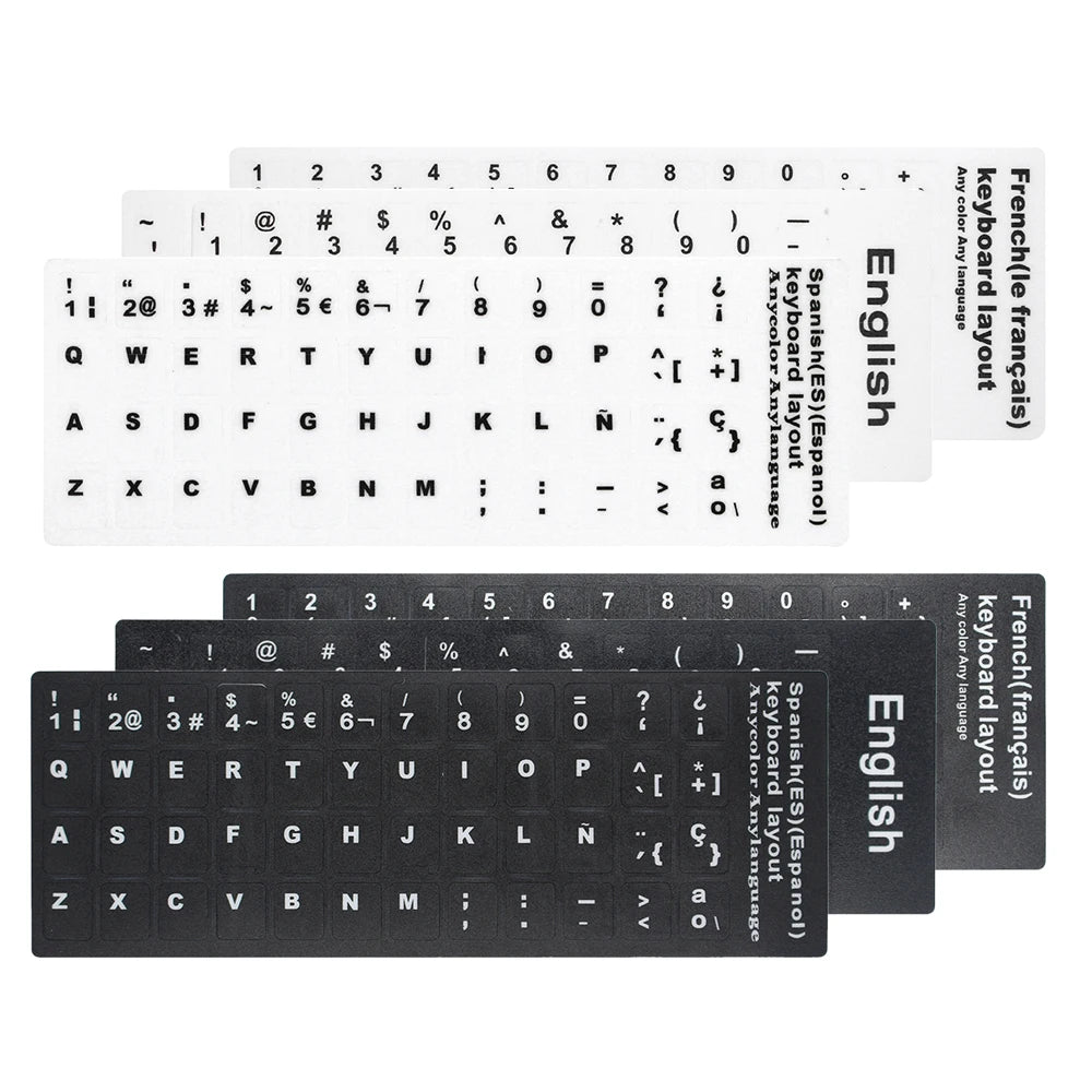 RU Keyboard Stickers Cover Letter Russian English Spanish No