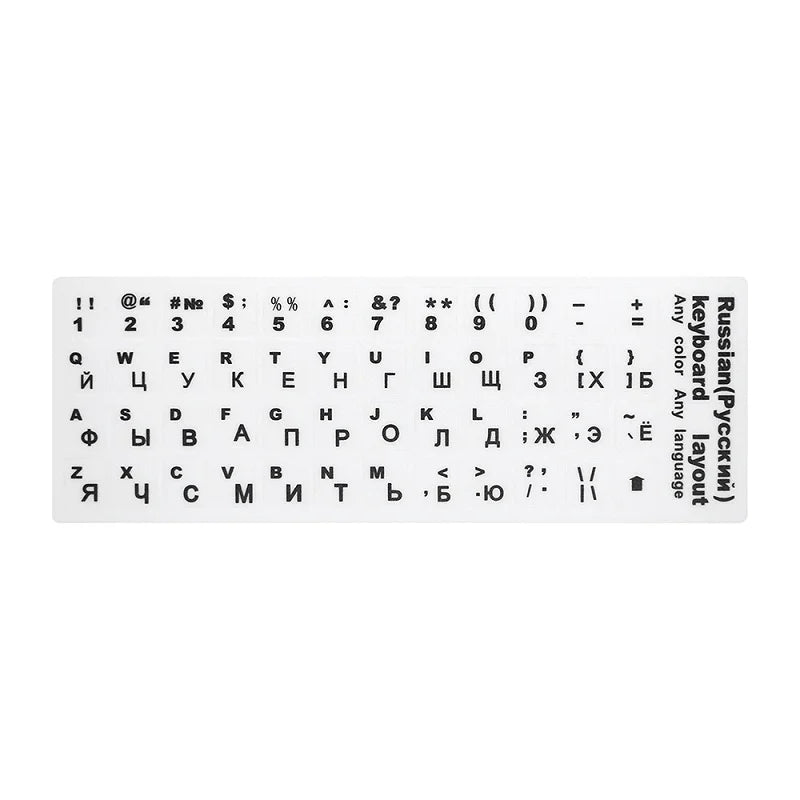 RU Keyboard Stickers Cover Letter Russian English Spanish Non Transparent Universal Replacement Keyboard Stickers For Laptops