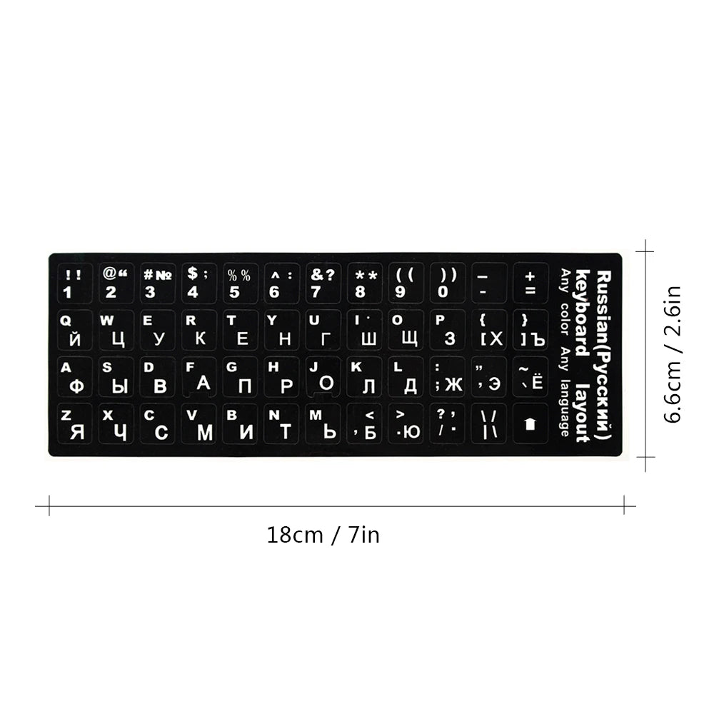 RU Keyboard Stickers Cover Letter Russian English Spanish No
