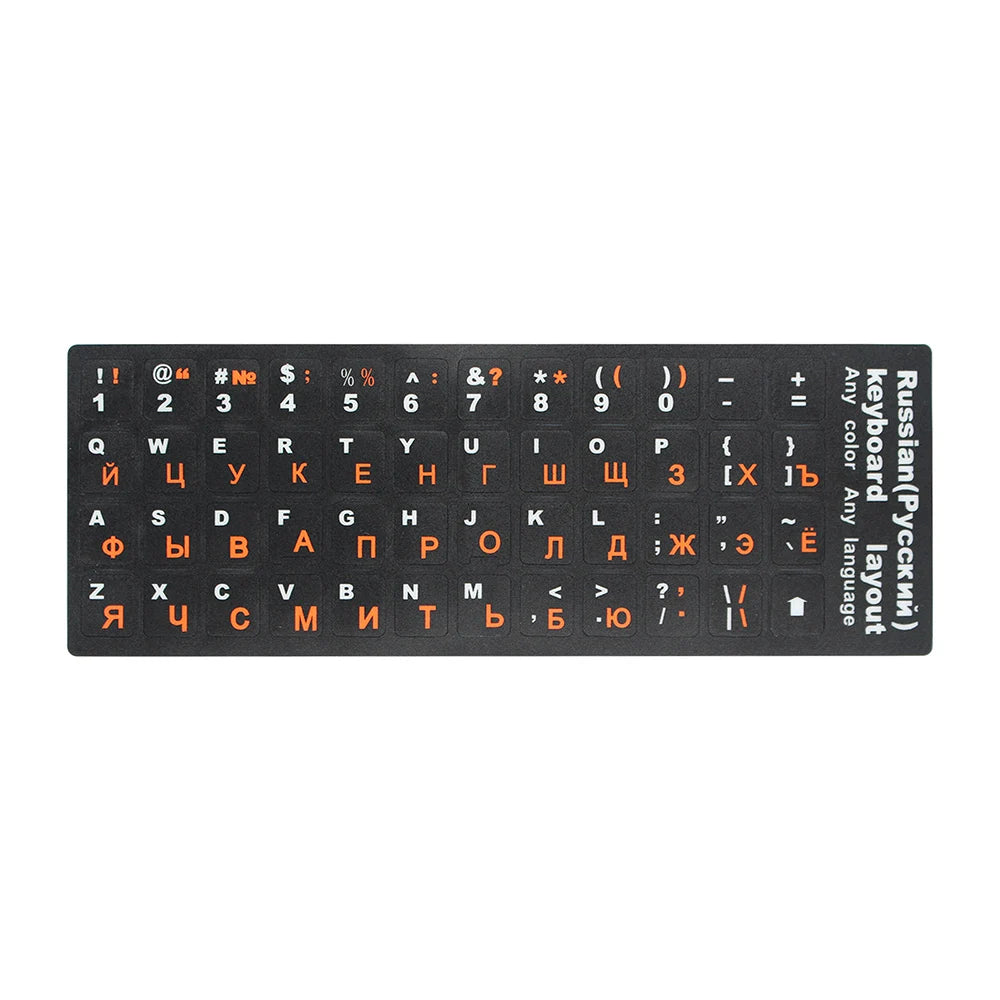 RU Keyboard Stickers Cover Letter Russian English Spanish No