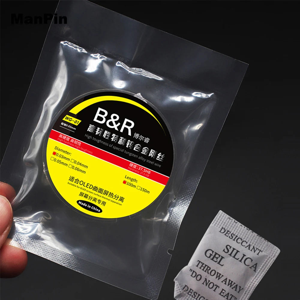 0.025mm Hardness Alloy Steel Wire LCD Screen Separating Cutt