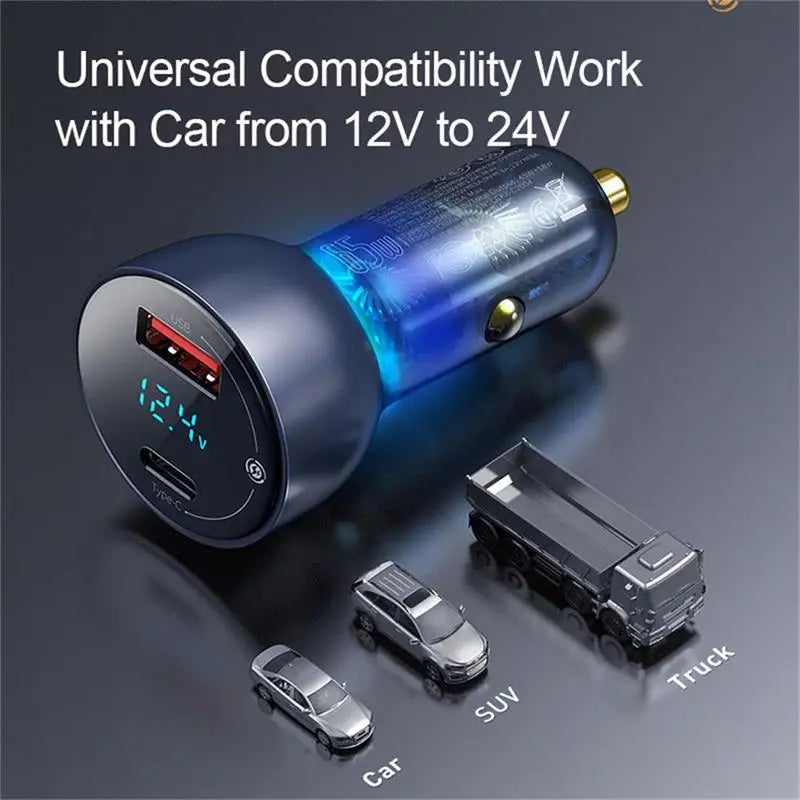 Baseus 65W Car Charger Quick Charge 4.0 3.0 USB Car Charger 