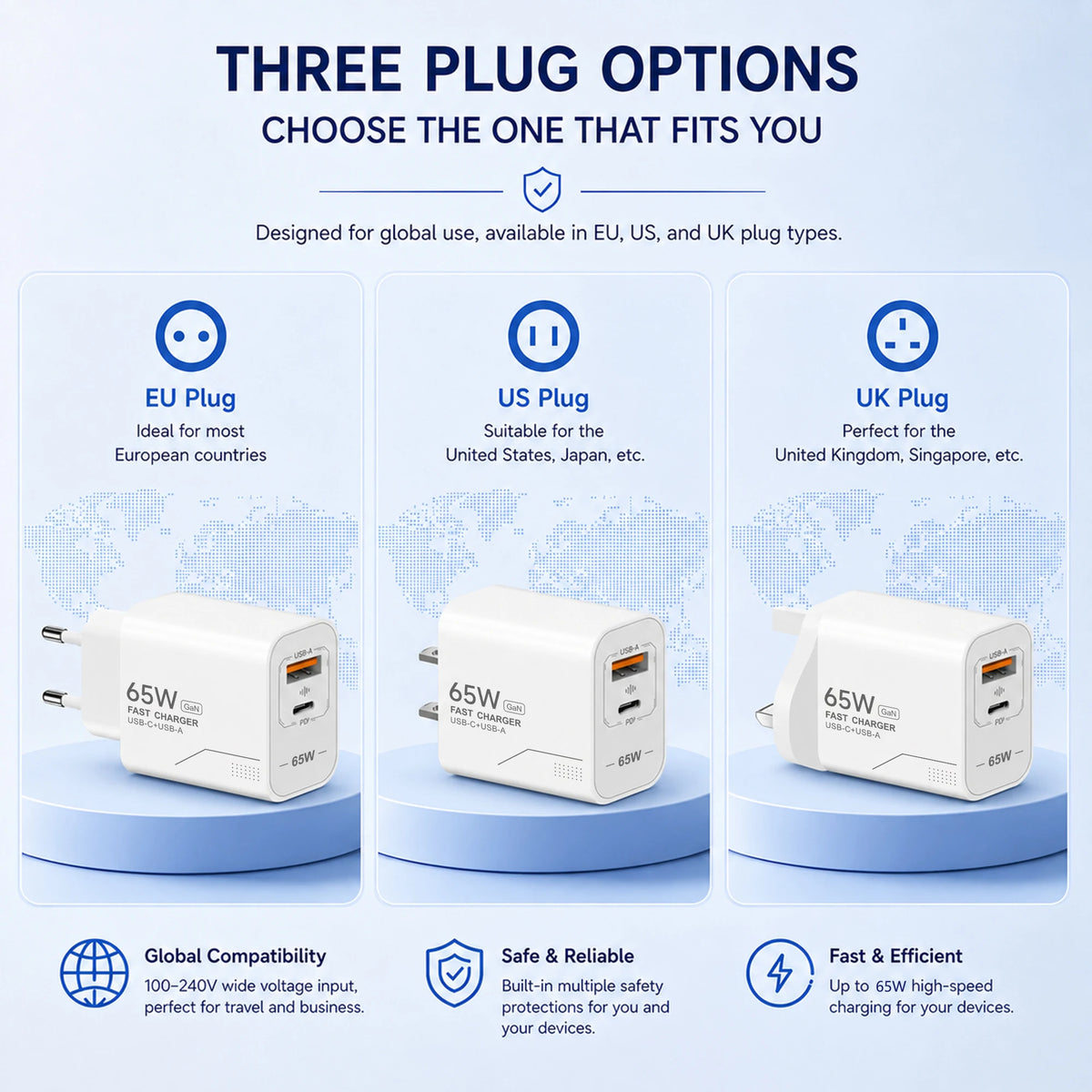 65W Fast Charger For iPhone 18 17 16 Pro Max Samsung Xiaomi 