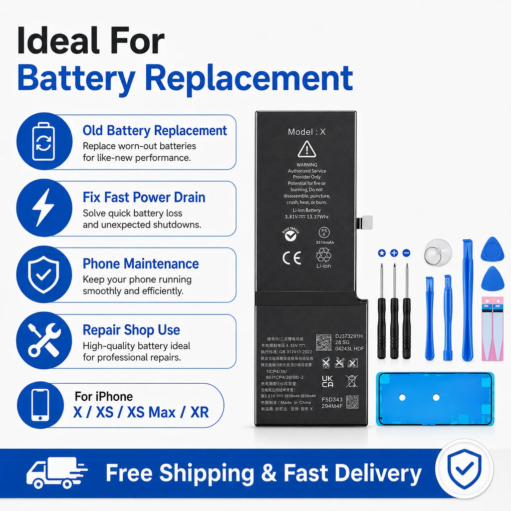 For iPhone X XS XR XS Max Replacement Battery Rechargeable L