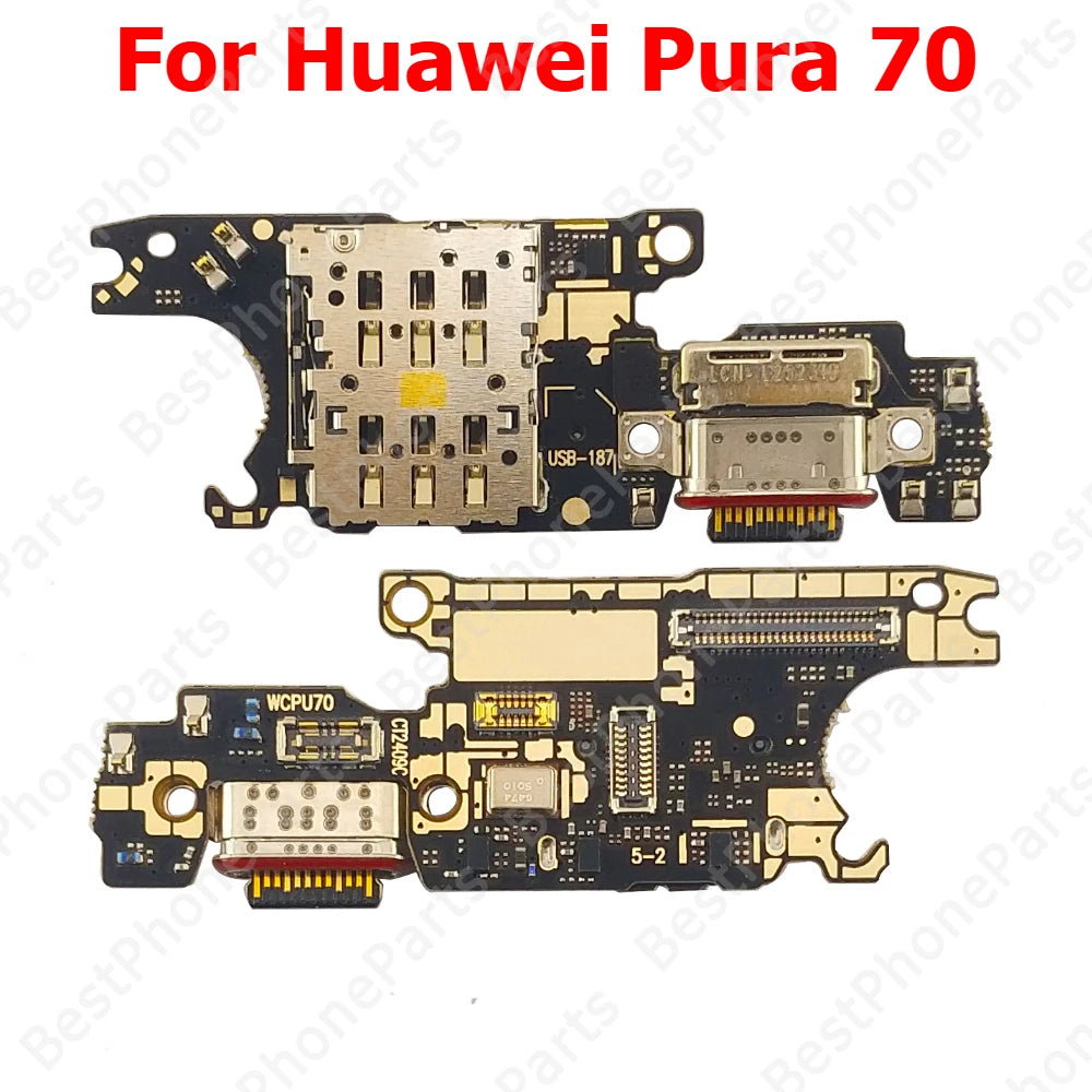 Charging Port For Huawei Pura 70 Pro P70 Ultra 5G Charge Board Usb Connector Plate Pcb Dock Flex Cable Mobile Phone Parts