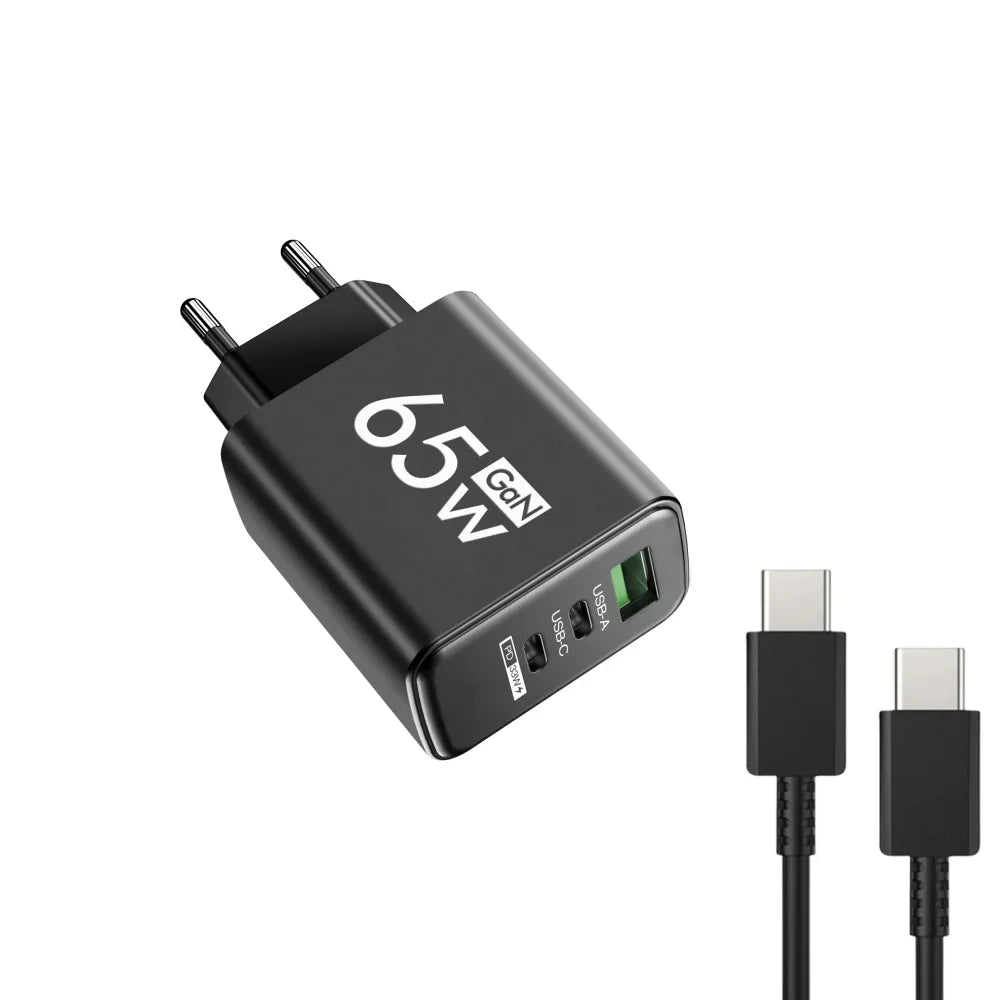 65W Type C USB GaN EU/US/KR Plug Fast Charging Charger 4 In 1 Multi Ports Quick Charging Wall Charger USB Type C Power Adapter