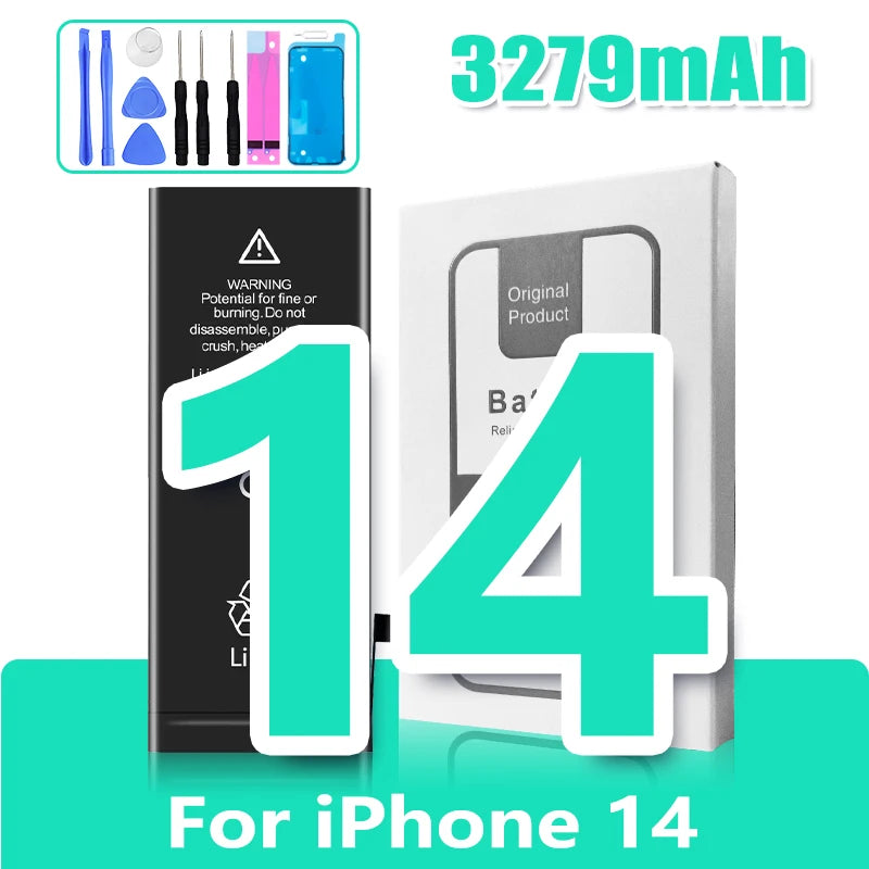 0 Cycle Replacement Battery for iPhone 11 12 13 14 Pro Max Mini High Capacity Phone for Apple iPhone with Free Repair Tools Set