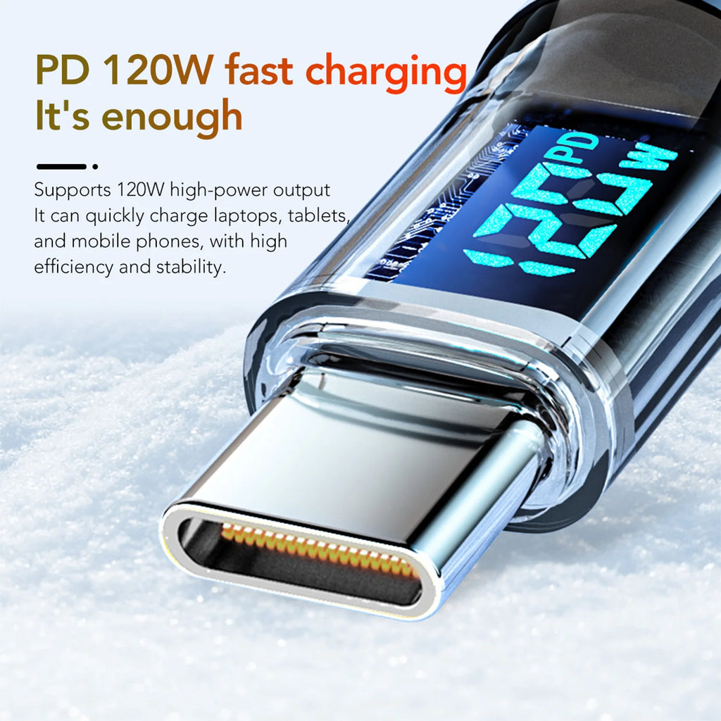 Oozcc 120W MAX 6A Fast Charging LCD Dynamic Display Cable US