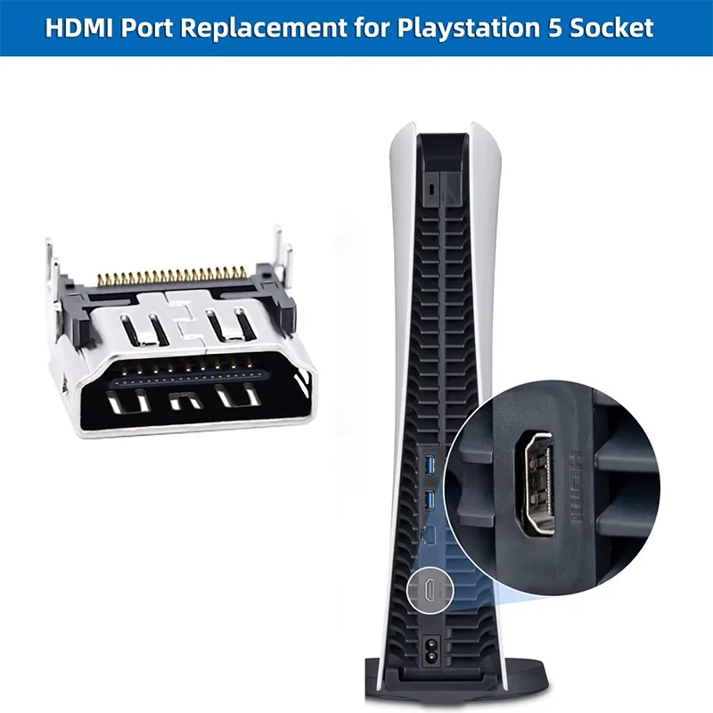 1PCS Replacement HDMI Port Replacement for PS5 PS4 Old Fat &