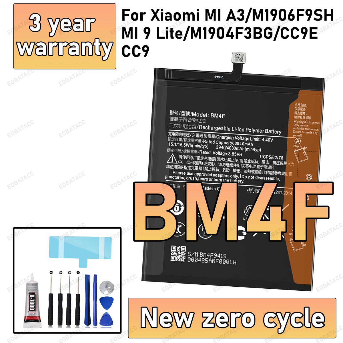 100% New High Quality BM4F Battery For XIAOMI MI A3/M1906F9S