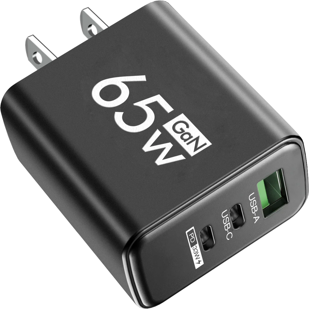 65W GaN Fast Wall Charger 3 Port USB A+C QC PD Charging Station Universal US EU UK KR Plug for Tablet Electronic smart devices