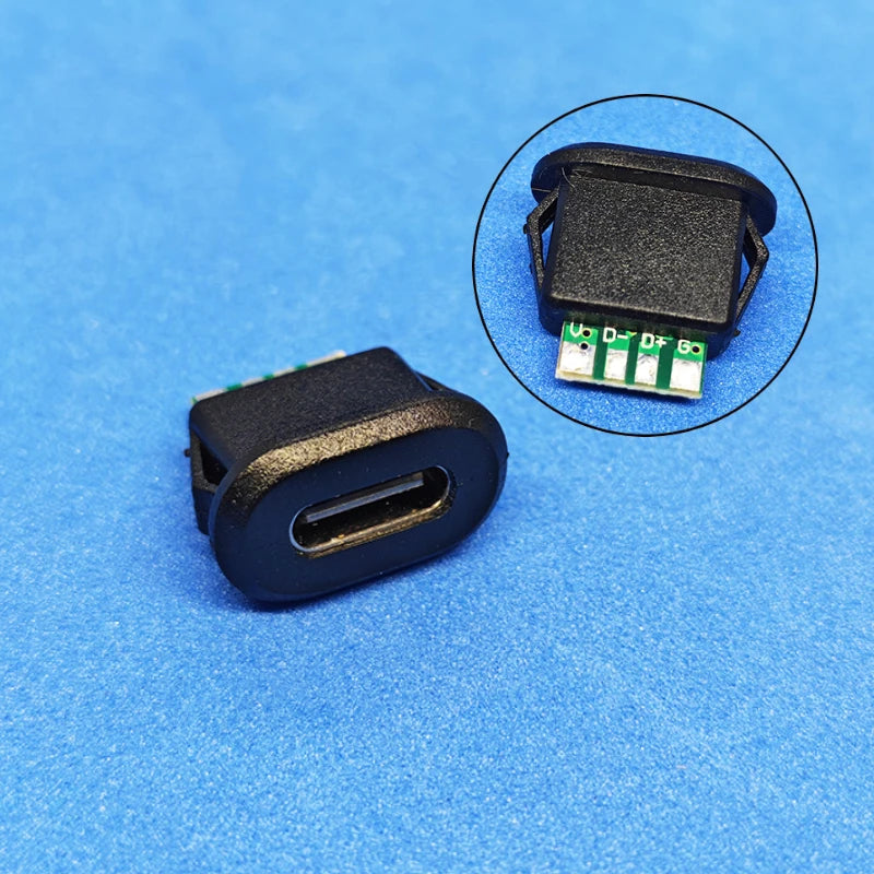 1/2/5PCS Type-C 6Pin Panel Mount Female Socket Waterproof US