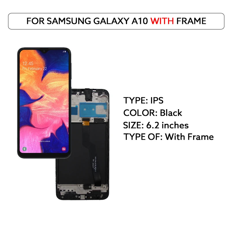 For Samsung Galaxy A10 A105 LCD Display Touch Screen Digitizer Assembly 6.2 A105F A105G A105M A105FN LCD Replacement Parts