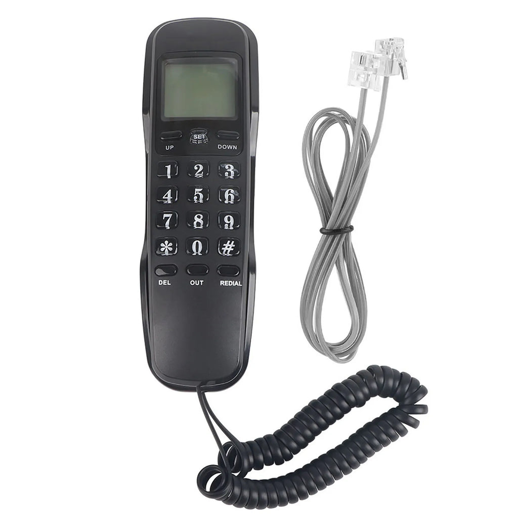 Home Telephone Mini Wall Telephone Home Hotel Incoming Caller ID LCD Display Landline Phone Telephone Wired Telephone