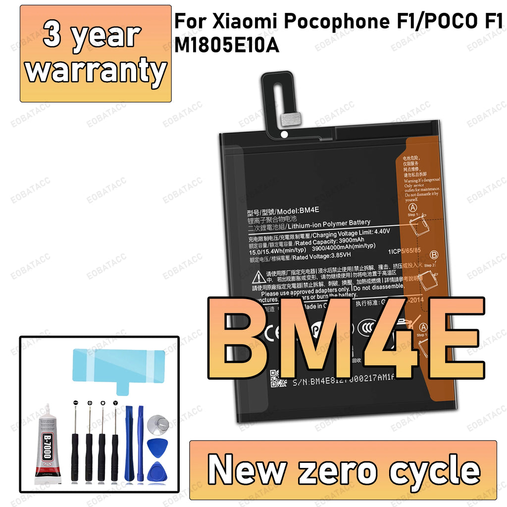 100% New High Quality BM4E Battery For XIAOMI Pocophone F1/P