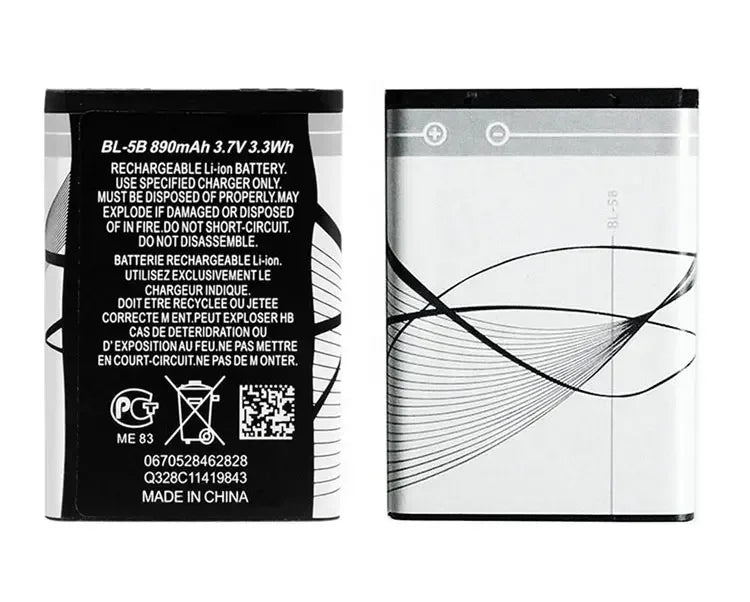 BL-5B 890mAh Rechargeable Lithium Battery Compatible For Nok