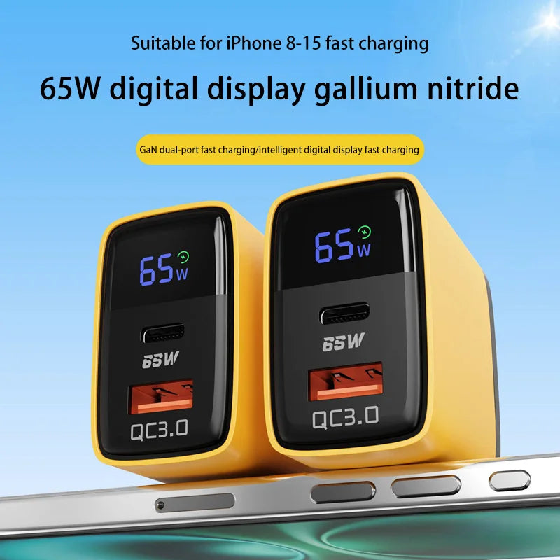 New 65W Fast Charger PD QC3.0 USB Type C 2Port Wall Cell Pho