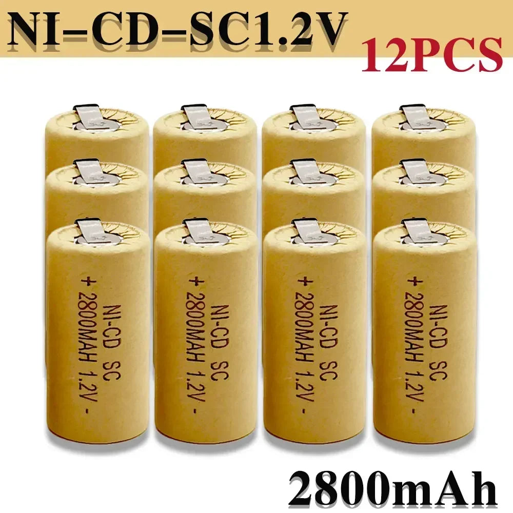 Hot Seller 1.2V 2200mAh/2800mAh Nickel-Cadmium Rechargeable Battery Suitable for Use as a Replacement Battery in Multiple Power