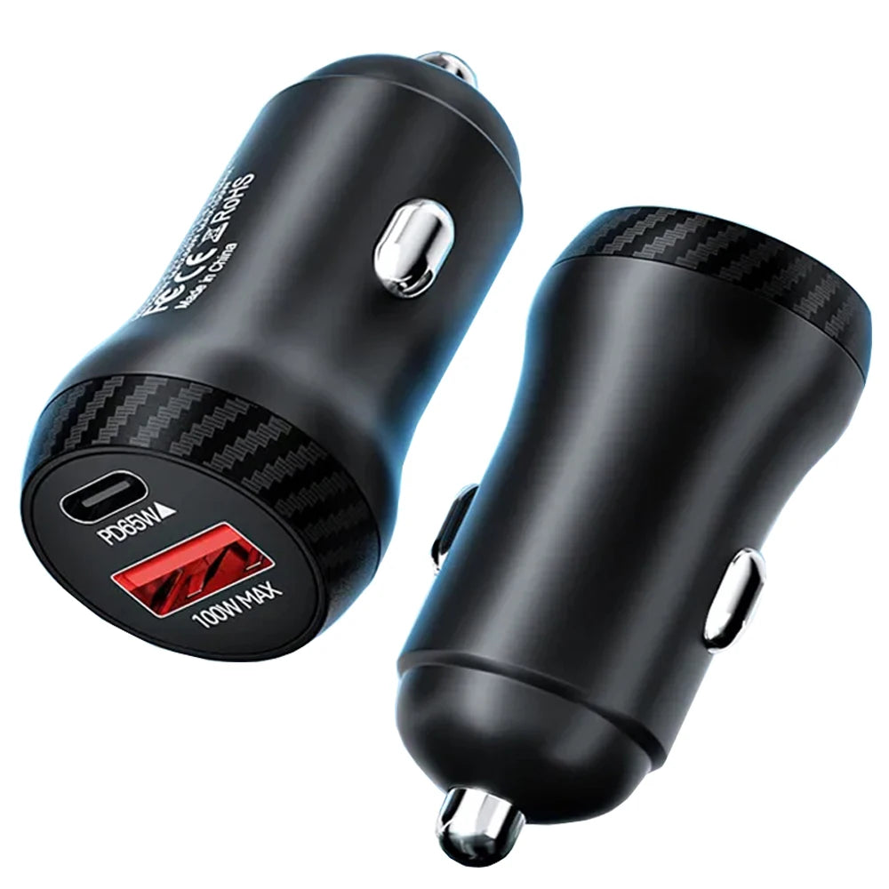 PD65W USB-A USB C Car Charger for iPhone 16 15 14 13 12 11 Pro Max Plus Samsung Galaxy S24 S23 S22 Ultra Plus Google Pixel