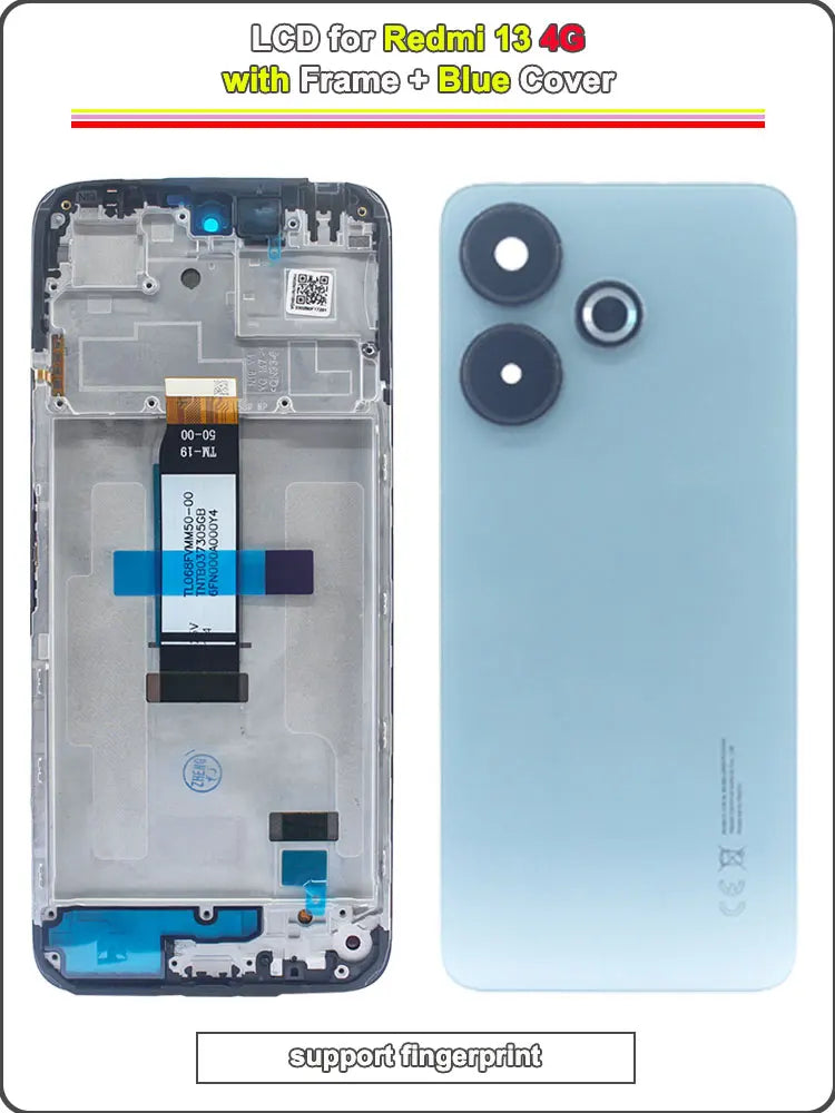 NEW LCD for Redmi 13 4G Phone Display Touch Screen Assembly Replacement for Redmi 13 4G 24040RN64Y Phone LCD with Frame
