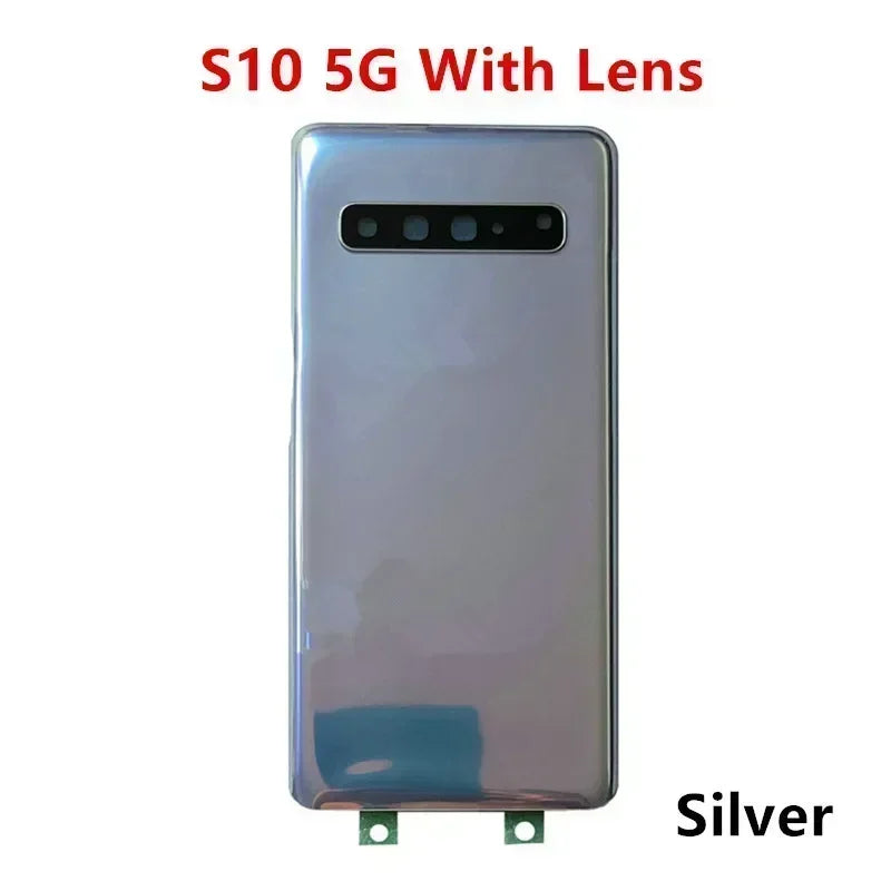 S10 5G Housing For Samsung Galaxy S10 5G G977 6.7 Glass Battery Back Cover Repair Replace Door Phone Rear Case + Camera Lens