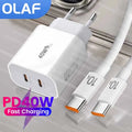 40W Fast Charger Type C Dual Port PD Fast Charging Charger A