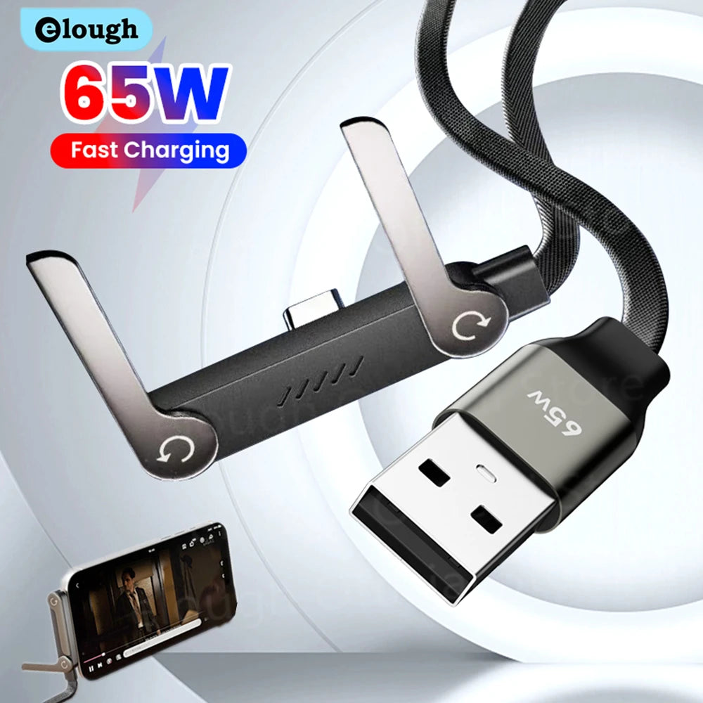 65W USB A To USB Type C Cable Quick Charge Phone Charger Cab