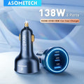 ASOMETECH 138W Car Charger USB Type C GaN Charger 100W 65W 4