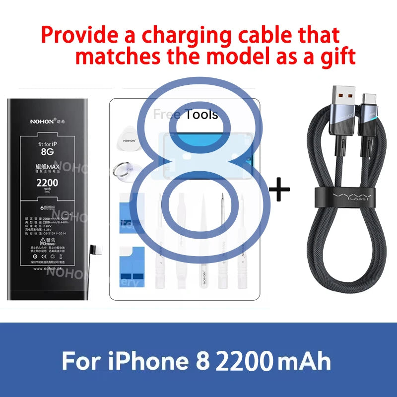 NOHON phone Battery For Apple iPhone 6 7 8 X XR XS 11 12 13 Mini Max Pro Promax High Capacity Replacement Bateria Warranty