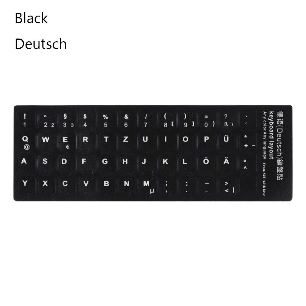 Wear-resistant Keyboard Stickers Spanish/English/Russian/Deutsch/Arabic/Italian/Japanese Letter Replacement For Laptop PC