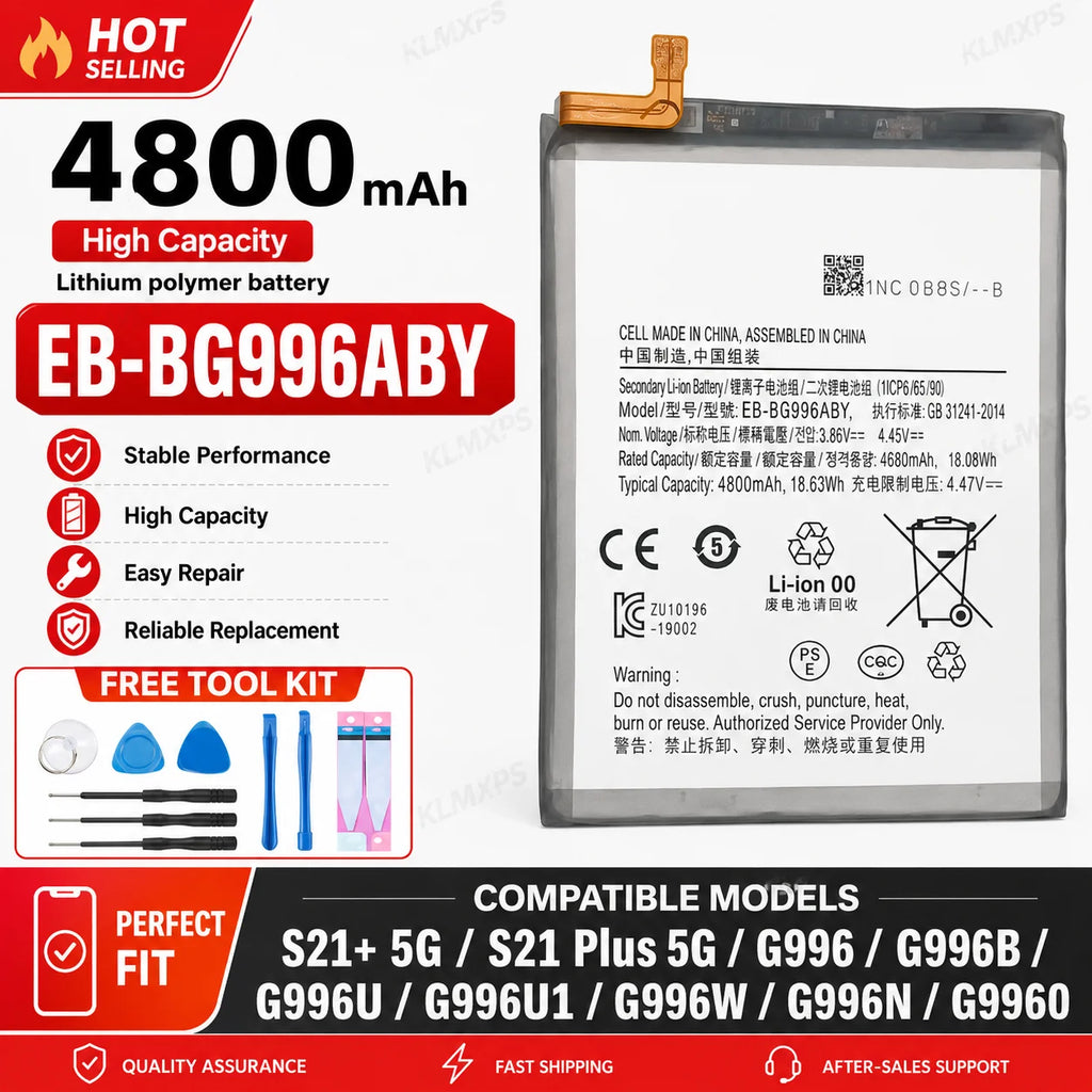 Quality Battery For Samsung S21 Ultra S21 Plus S20 FE A51 A70 A41 Note 20 Ultra A02S Phone Bateria Replacement