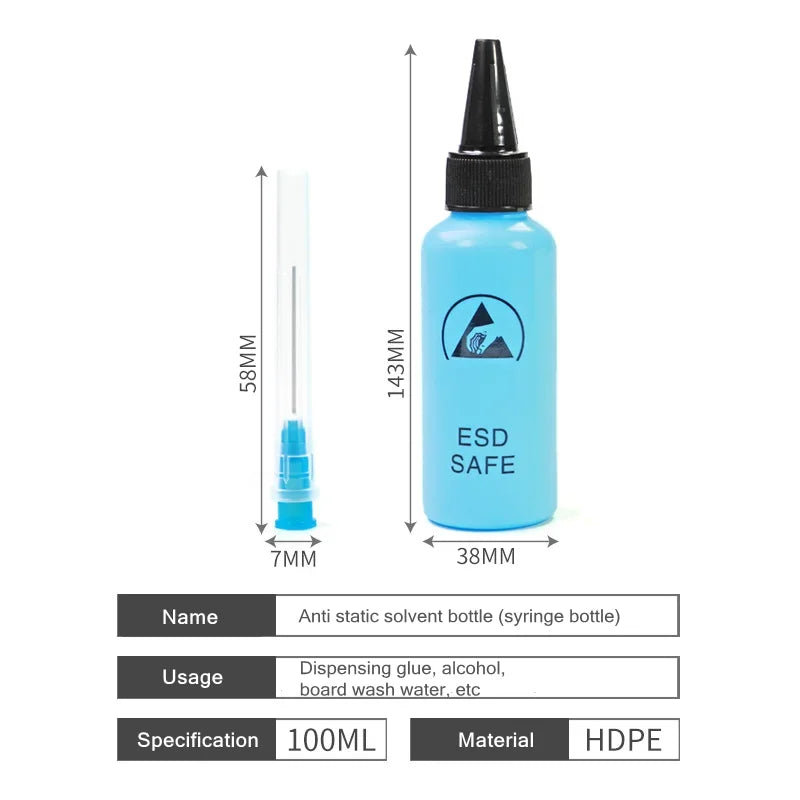 TE-P4 60/100ml Alcohol Bottle with Needle For Mobile Phone Repair Rosin Washing Board Water Tip Nozzle Solvent Empty Bottle