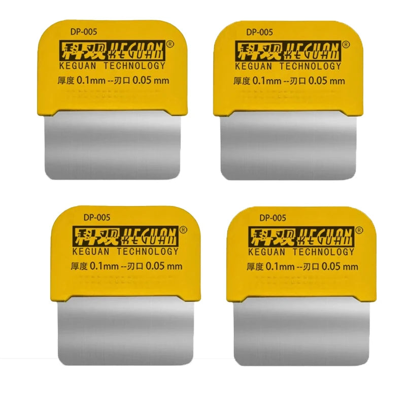 KEGUAN Metal Opening Pry Bar Set 4Pcs Ultra Thin Steel For Phone Screen Battery Chip Removal Disassembly Repair Tool