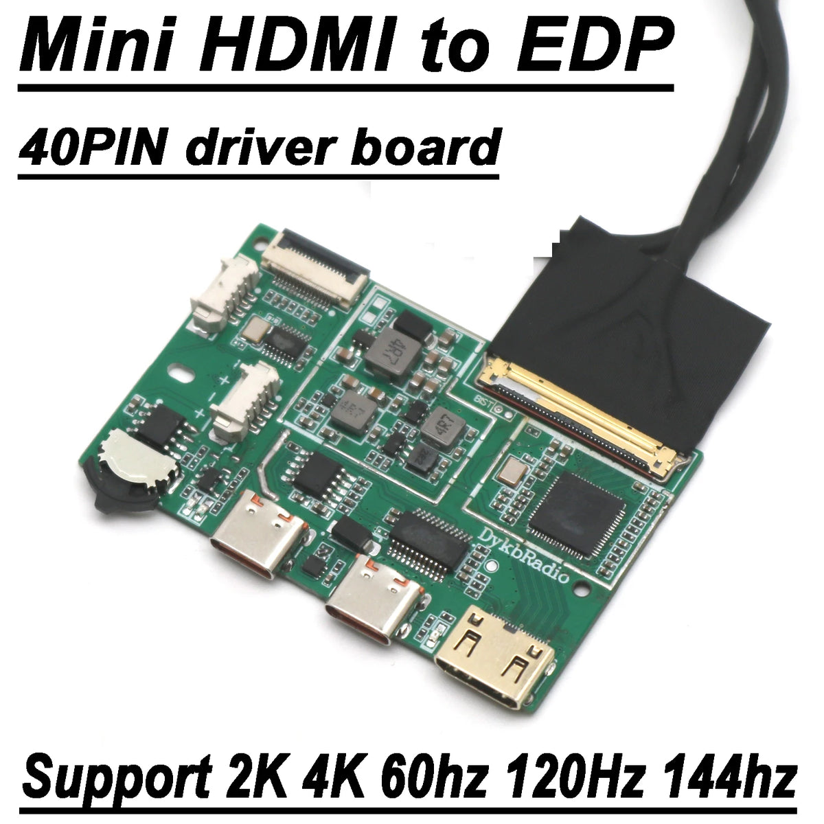 2K 4K HDMI To EDP Driver Board 40PIN EDP Signal LCD Display 