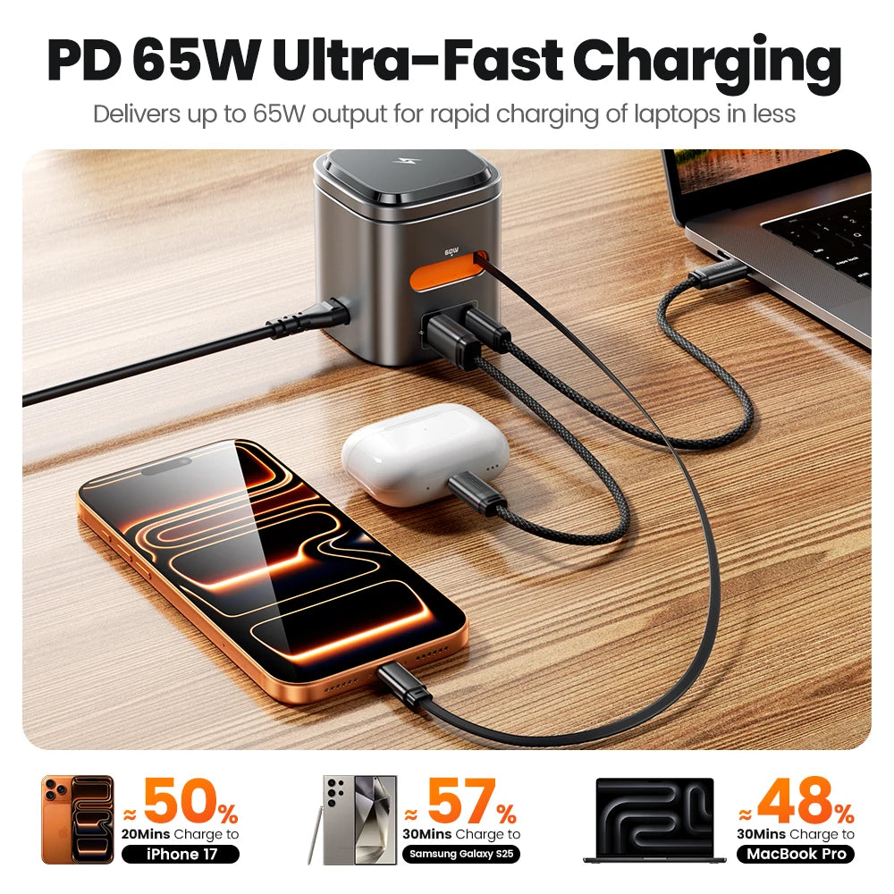 Toocki 6-in-1 80W GaN Charging Station Magnrtic Wireless Typ