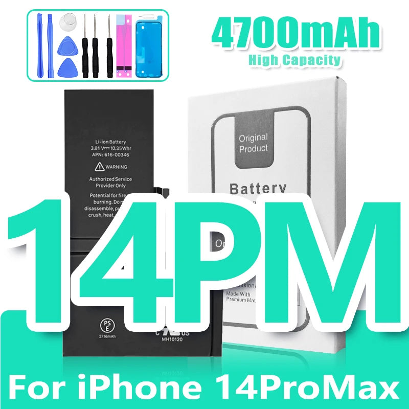 0 Cycle Replacement Battery for iPhone 11 12 13 14 Pro Max Mini High Capacity Phone for Apple iPhone with Free Repair Tools Set