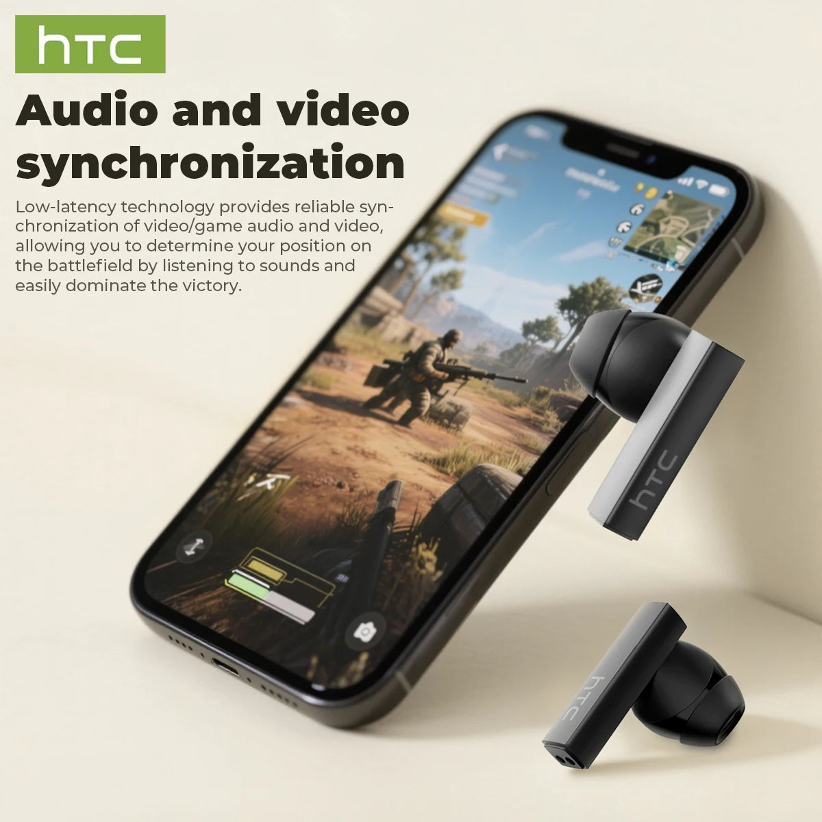 Headphones Bluetooth 5.2 TWS HTC Wireless Earphones Sports E